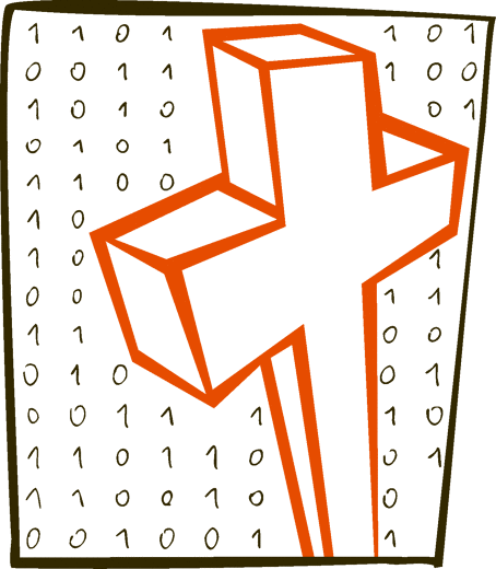Krzyż Jezusa. kod binarny